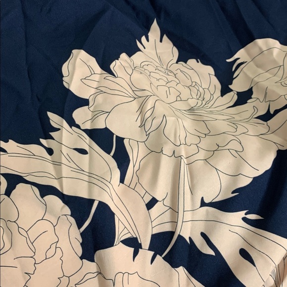 Elegant Navy and Pink Floral One-Shoulder Dress - Picture 11 of 12